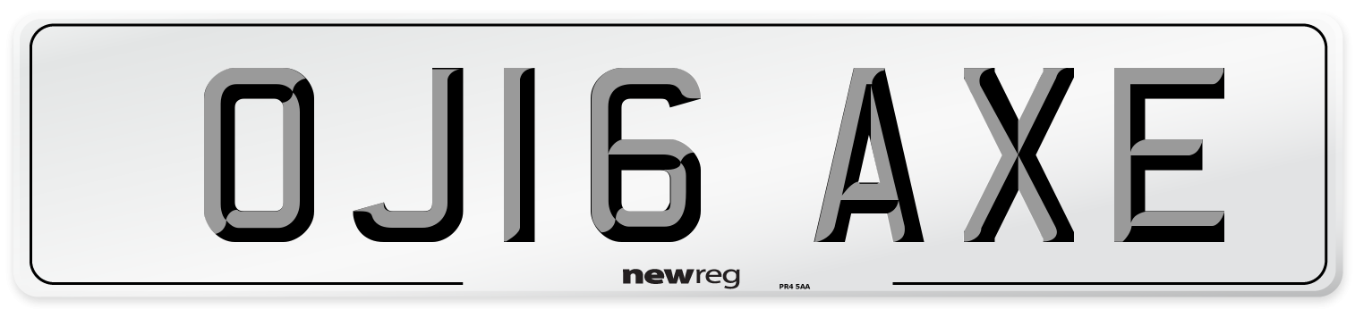 OJ16 AXE Number Plate from New Reg